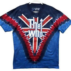 The Who Shirt Liquid Blue Mens Large Blue Red Tie Dye Long Live Rock Band Tee